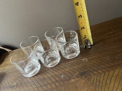 Set Of 5 Clear Glass 1oz Shot Glasses - Thumbnail 2