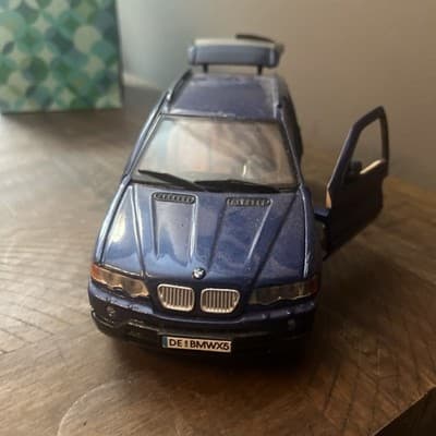 6" BMW X5 1/32 2000's Dark Blue Truck S5 SUV Diecast Loose Car - Thumbnail 3