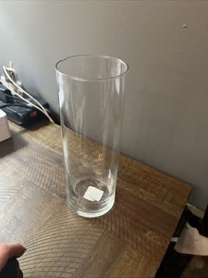 Libbey 895 Florero Clear Glass Cylinder Vase 9.5 In - Thumbnail 2