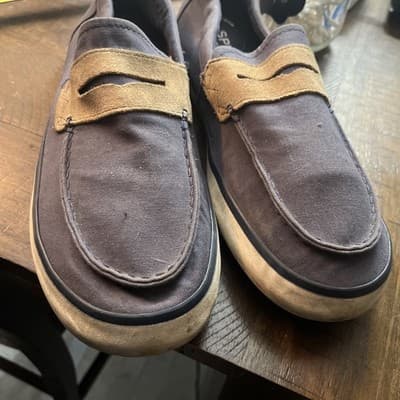 mens sperry top sider memory Foam Navy Loafers With Brown Accent 11.5 - Thumbnail 5