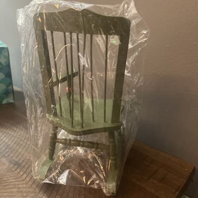 Barbie Rocking Chair - Green - Barbie Doll Fashion Mattel Articulation OOAK - Thumbnail 4