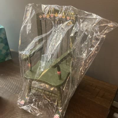 Barbie Rocking Chair - Green - Barbie Doll Fashion Mattel Articulation OOAK - Thumbnail 2