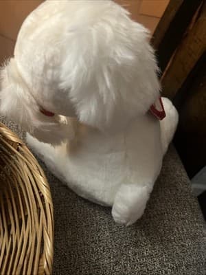 Vintage 2002 New Adventures Valentine’s Day stuffed white puppy dog That Talks - Thumbnail 5