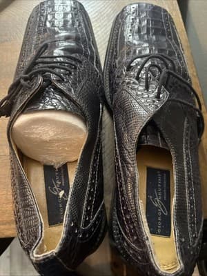 Giorgio Brutini Genuine Snake Skin Leather Mens Size 13 Dress Shoes Black - Thumbnail 4
