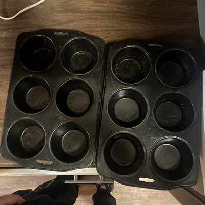 PRESTIGE Muffin Baking Tray - Non Stick 6 Cup - VGUC Set Of 2 - Image 1