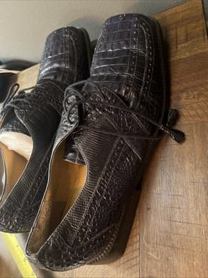 Giorgio Brutini Genuine Snake Skin Leather Mens Size 13 Dress Shoes Black - Thumbnail 5