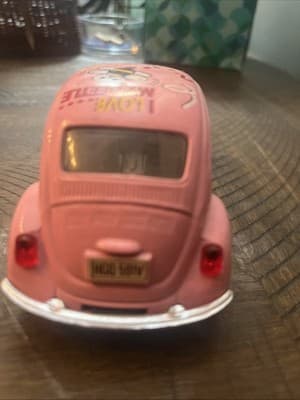 VW Bug Car Toy Die Cast Metal Volkswagen Pullback Friction I Love My Beetle Cake - Thumbnail 3
