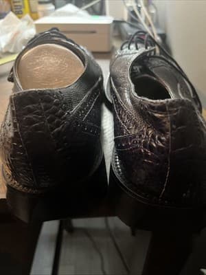 Giorgio Brutini Genuine Snake Skin Leather Mens Size 13 Dress Shoes Black - Thumbnail 3