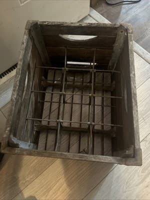 Rare Vintage River Dale Dairy Crate wood box metal Brock Hall Dairy 1960s *READ - Thumbnail 2