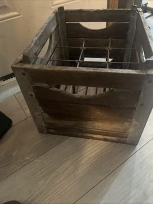 Rare Vintage River Dale Dairy Crate wood box metal Brock Hall Dairy 1960s *READ - Thumbnail 3