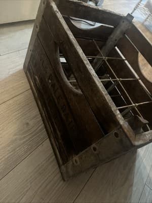Rare Vintage River Dale Dairy Crate wood box metal Brock Hall Dairy 1960s *READ - Thumbnail 6