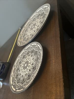 Royal Norfolk Black/White Art Deco 10 1/2” Dinner/Serving And 7 In Salad Plate - Thumbnail 3