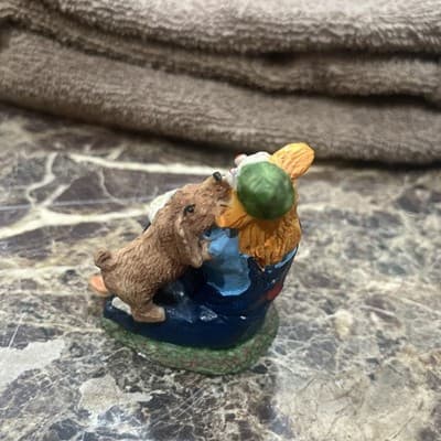 Small Clown With Dog Figurine - Thumbnail 3