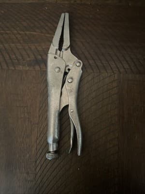 4.5 Inch Long Nose Locking Pliers Cr-V Steel Adjustable Vise Grips for Clamping - Thumbnail 3