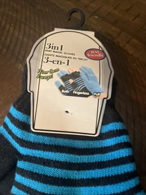 Juncture Texting Gloves Blue & Lt. Gray Size Small - Medium Hand New FS - Thumbnail 2