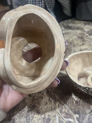 Unique Ceramic OWL Figurine Candle Holder 4" x 3" and 3.7" tall - Thumbnail 6