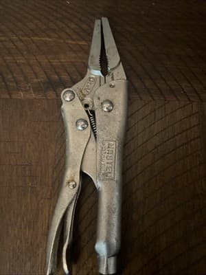 4.5 Inch Long Nose Locking Pliers Cr-V Steel Adjustable Vise Grips for Clamping - Thumbnail 2