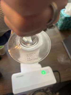 Wheaton TS101 Full Lead Crystal Wine Glass 8” Tall With Gold Ring Around Rim - Thumbnail 3