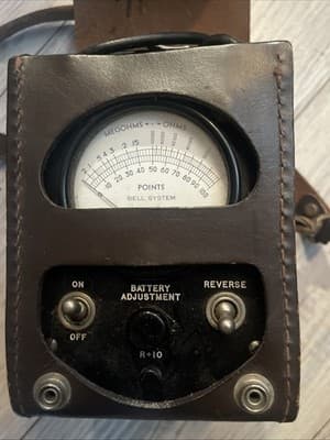 Vintage Bell System 324, KS8456 Ohm Meter w/case, KS-8456 - Thumbnail 4