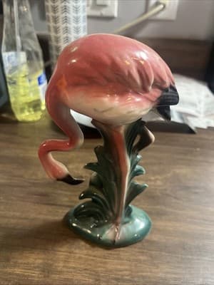 Pink Flamingo Vintage Mid Century Style Head Down Ceramic Figurine 🦩 - Thumbnail 3