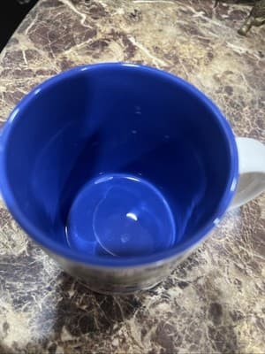 Lynns Floral Stoneware Coffee Mug With Blue Inside - Thumbnail 2