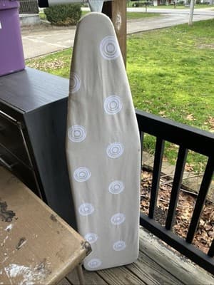 T-Leg Ironing Board with Pad and Cover Adjustable Height Freestanding Home - Image 1