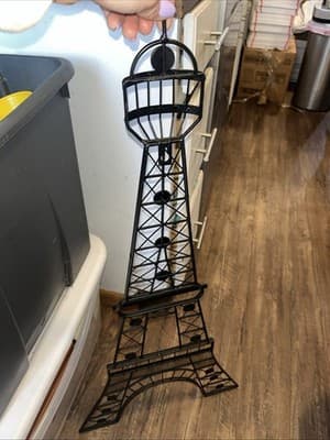 Black Metal Eiffel Tower Wall Hanging with Gems Home Decor. 36.5” Tall Bebegirls - Thumbnail 3