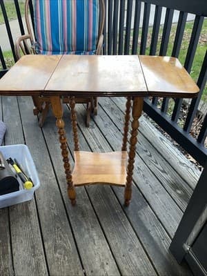 Solid Wood Mid- to Late 19th Century Vintage Antique Drop-leaf Table - Thumbnail 5