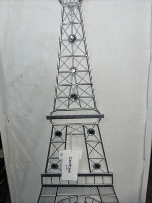 Metal Eiffel Tower Wall Hanging with Gems Home Decor. 36.5” Inches Tall Bebe NWT - Thumbnail 3