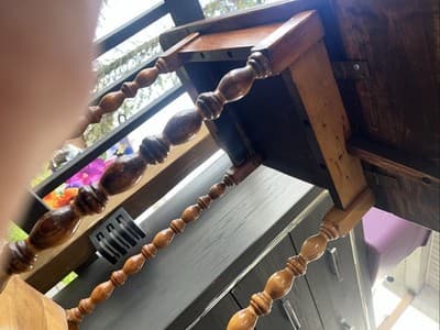 Solid Wood Mid- to Late 19th Century Vintage Antique Drop-leaf Table - Thumbnail 4