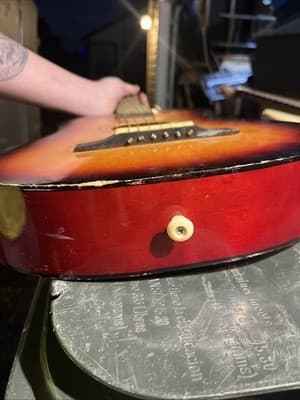 Vintage Century Hand Made Acoustic Beginner Guitar Wood Sunburst Good Condition - Thumbnail 8