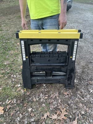 Stanley Sawhorse Adjustable Folding Plastic Set 1000 lb Heavy Duty Work 2-Pack - Thumbnail 11