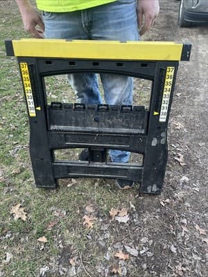 Stanley Sawhorse Adjustable Folding Plastic Set 1000 lb Heavy Duty Work 2-Pack - Thumbnail 7