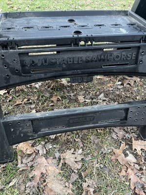 Stanley Sawhorse Adjustable Folding Plastic Set 1000 lb Heavy Duty Work 2-Pack - Thumbnail 4