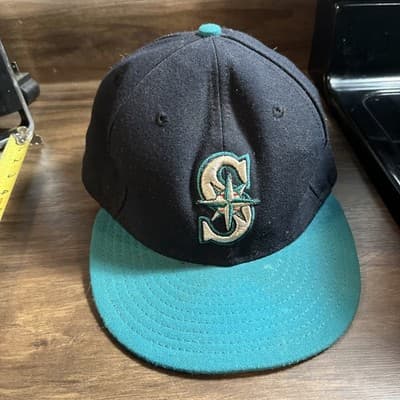 Vintage Seattle Mariners MLB Embroidered Logo Baseball Fitted Hat Size 7 - Image 1
