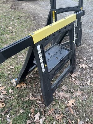 Stanley Sawhorse Adjustable Folding Plastic Set 1000 lb Heavy Duty Work 2-Pack - Thumbnail 3