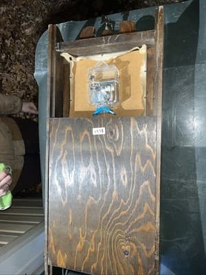 Embroidered Grandfather Clock With Shelving Unit And American Eagle Topper Vinta - Thumbnail 2