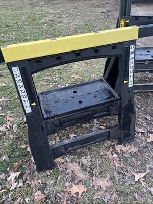 Stanley Sawhorse Adjustable Folding Plastic Set 1000 lb Heavy Duty Work 2-Pack - Thumbnail 2