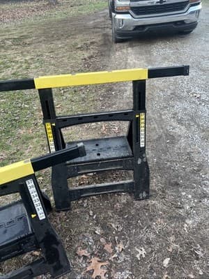 Stanley Sawhorse Adjustable Folding Plastic Set 1000 lb Heavy Duty Work 2-Pack - Thumbnail 5