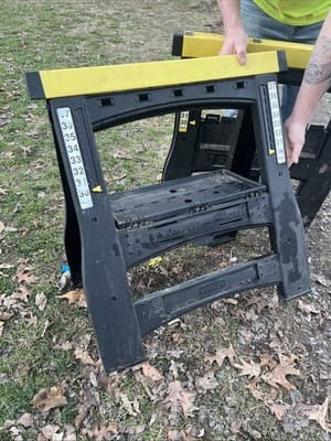 Stanley Sawhorse Adjustable Folding Plastic Set 1000 lb Heavy Duty Work 2-Pack - Thumbnail 10