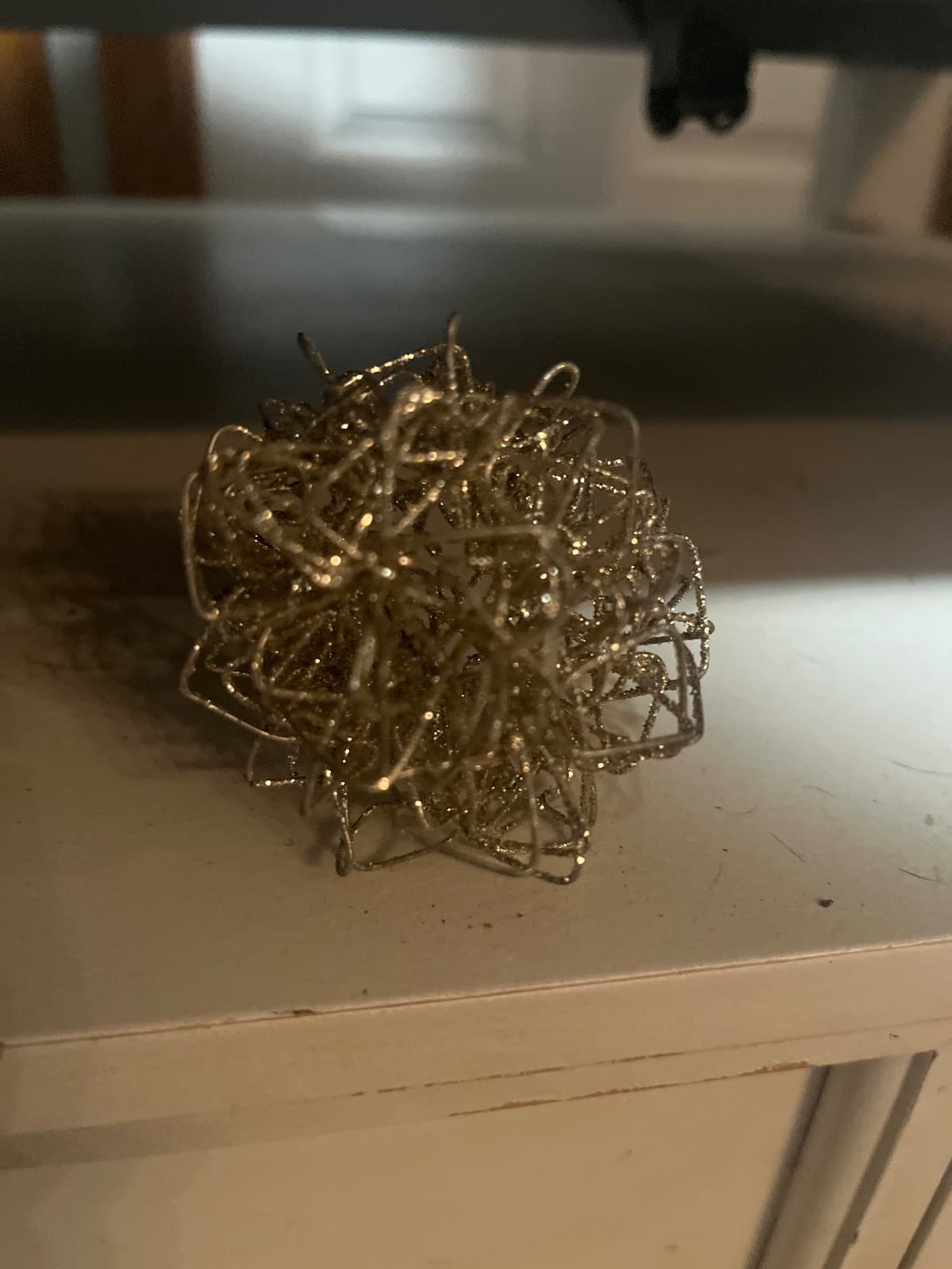 Pier1 Decorative 2.5” Sphere Silver Glitter Balls Fillers Christmas Ornaments - Image 1