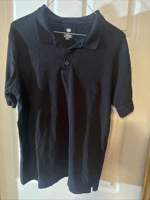Berkley Jensen Men’s Black Medium Polo Button Up With Splits On sides