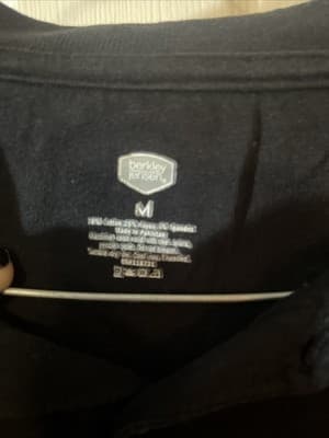 Berkley Jensen Men’s Black Medium Polo Button Up With Splits On sides - Thumbnail 2