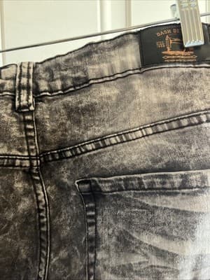 Dash Denim Men’s 34x32 Cotton Spandex Blend Dark With Holes And Horizontal Sewn - Thumbnail 5