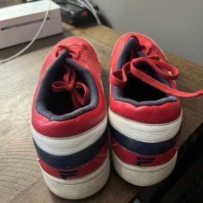 Red Men’s Fila Shoes With Red Laces And White Bottoms Size 12 - Thumbnail 5