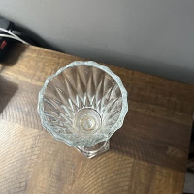 Vintage Lead Crystal Hurricane Candle Holder 2 Pieces 8.5 Inches Tall - Thumbnail 4