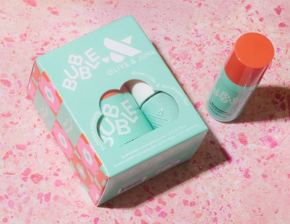 Bubble Skincare Flower Power Slam Dunk Moisturizer & Nail Polish 3-Piece Set  Includes Olive & June Long Lasting Nail Polish & Flower Nail File - Thumbnail 7