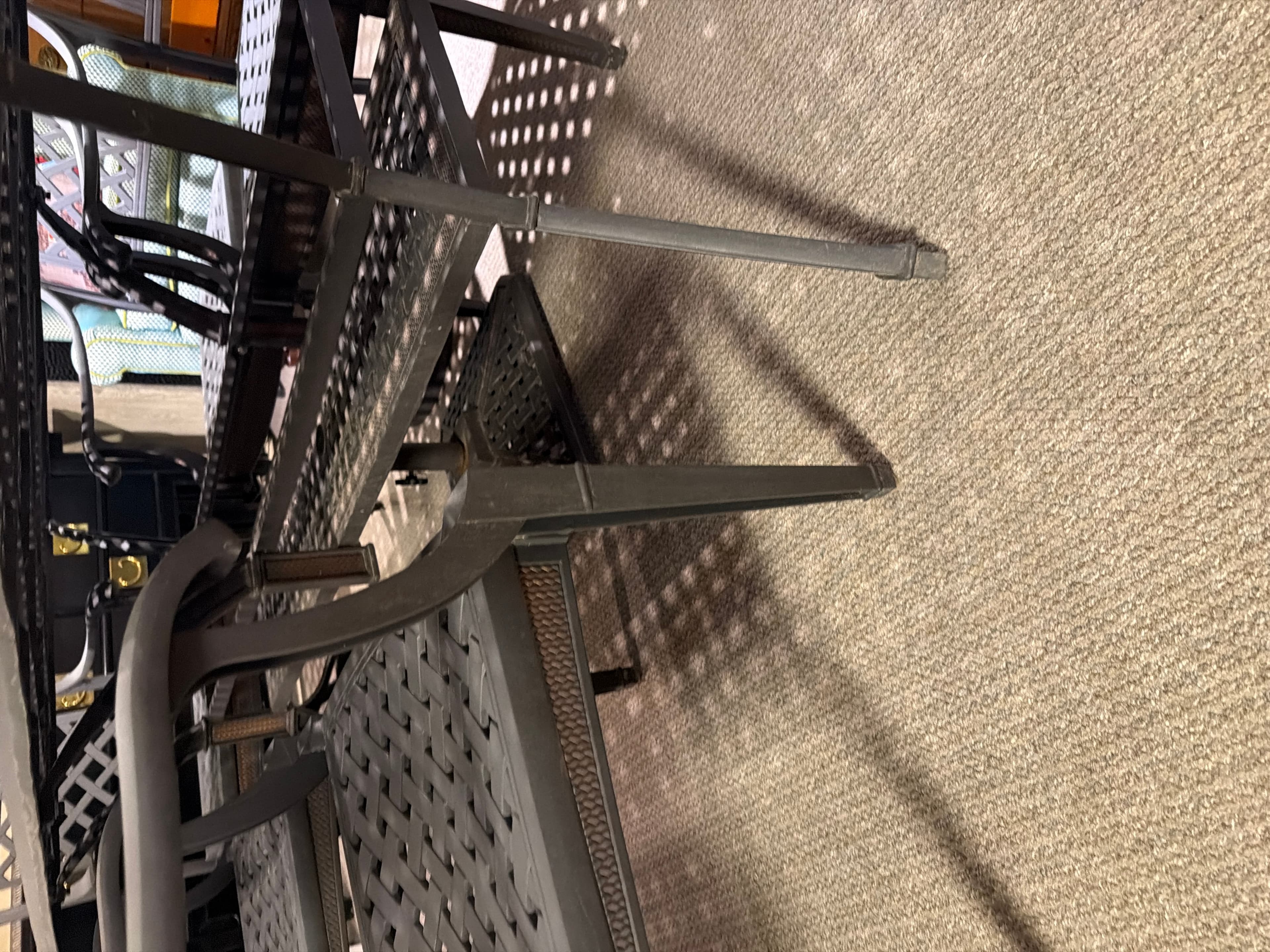 Outdoor Dining Set with 6 Chairs, Aluminum, Gray - Thumbnail 2