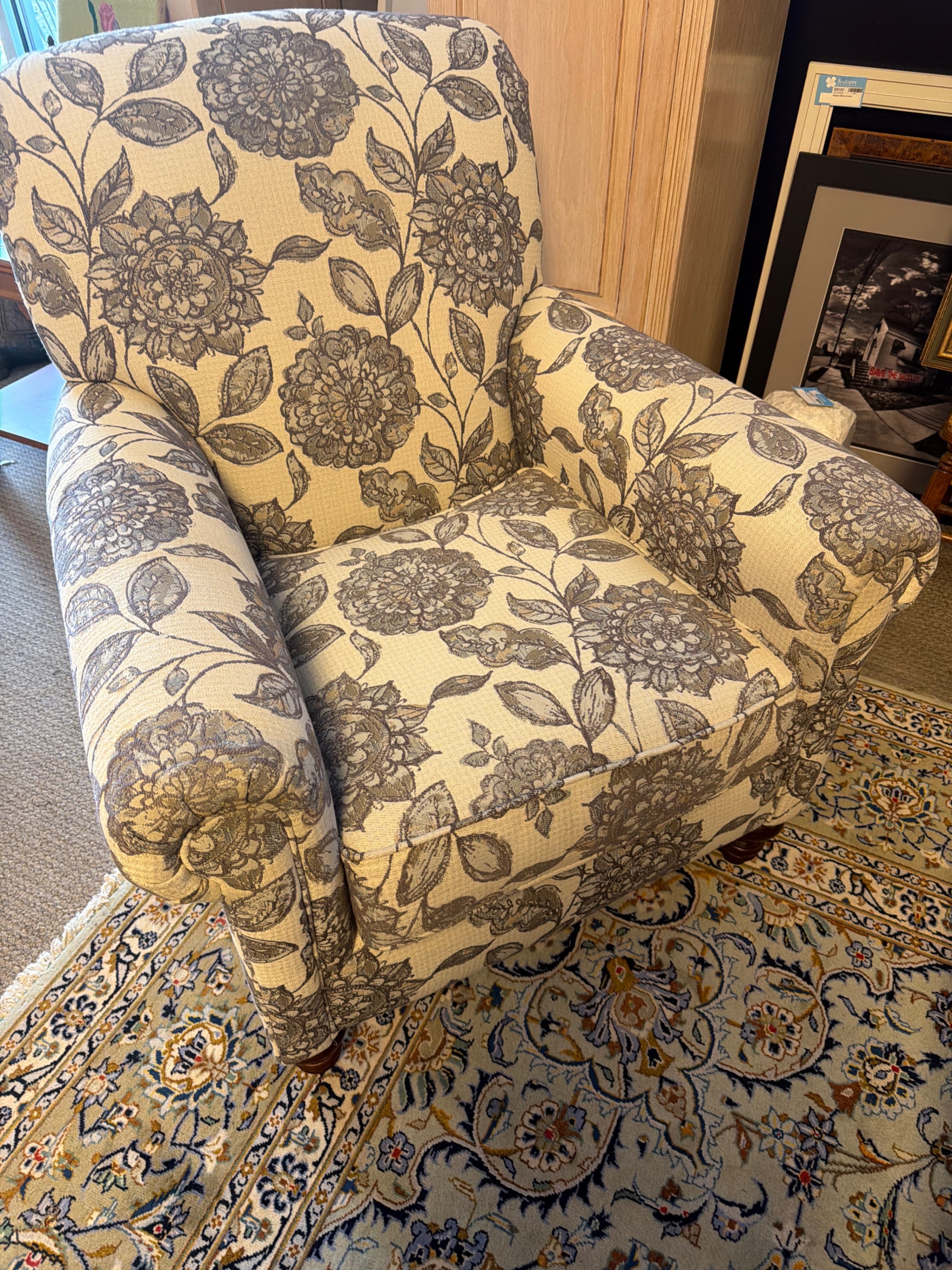 Floral Pattern Armchair - Image 1