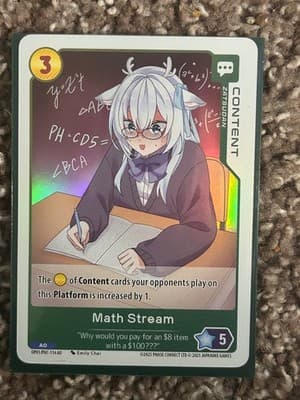 Oshi Push Math Stream Content Card OP01/PHC-114 AO Japanime Games Holo 2025 - Image 1